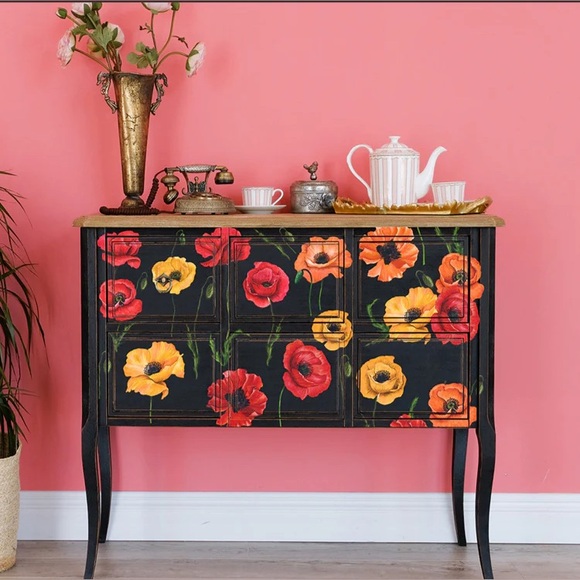 Redesign with Prima Decor Transfer ~ POPPY GARDENS 24” x 30” - Picture 2 of 3